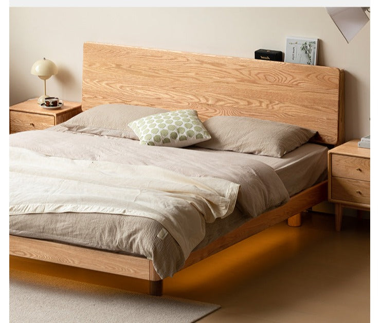 Oak Solid Wood Modern Suspension Bed
