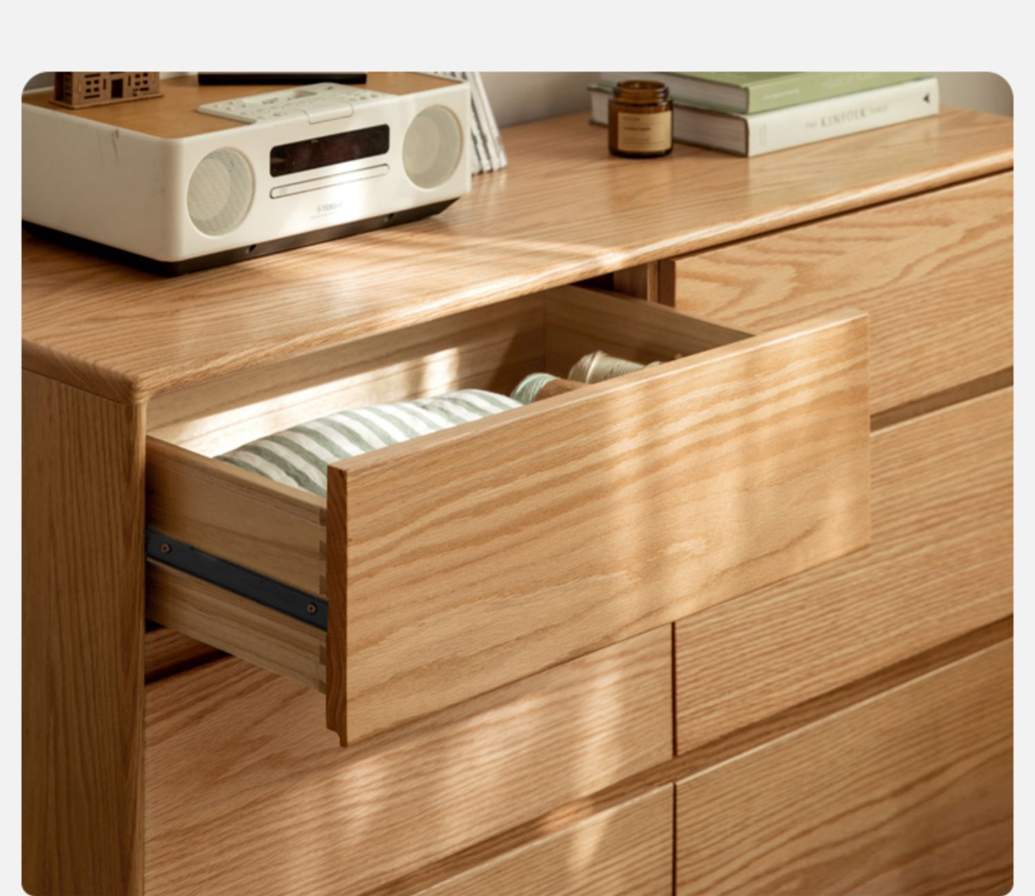 Oak, Solid Rubberwood Dressing Table L-Shaped Corner