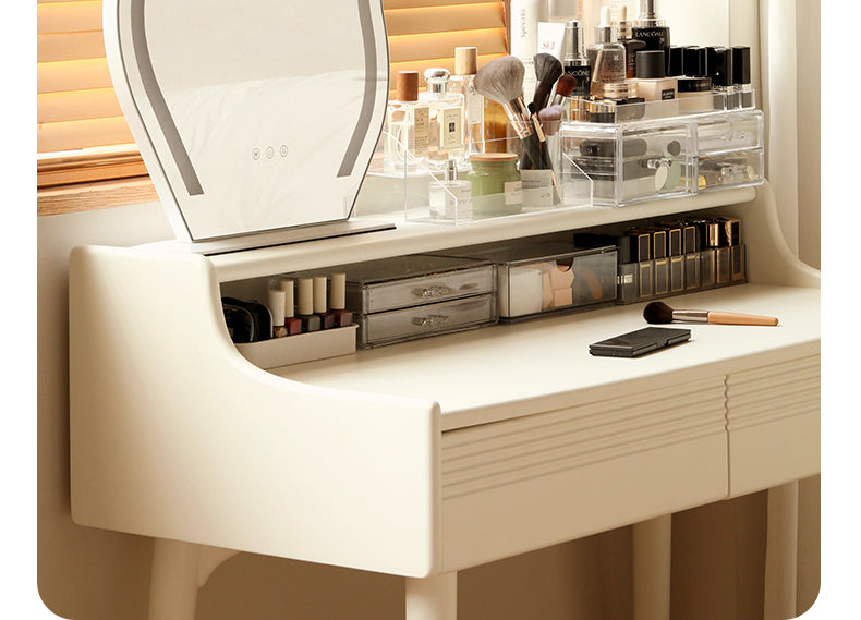 Solid RubberWood Cream Style Vanity Table.