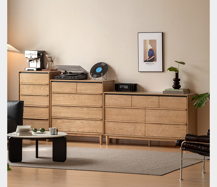 Ash Solid Wood Modern Drawer Cabinet
