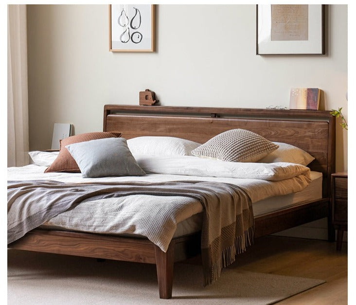 Black Walnut Solid Wood Bed