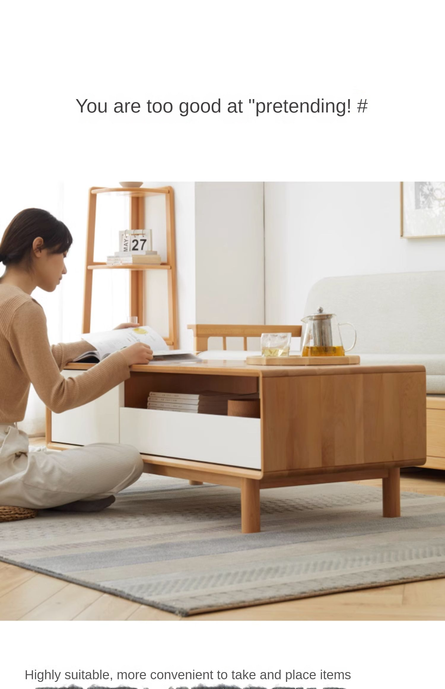 Beech Solid Wood Warm Coffee Table