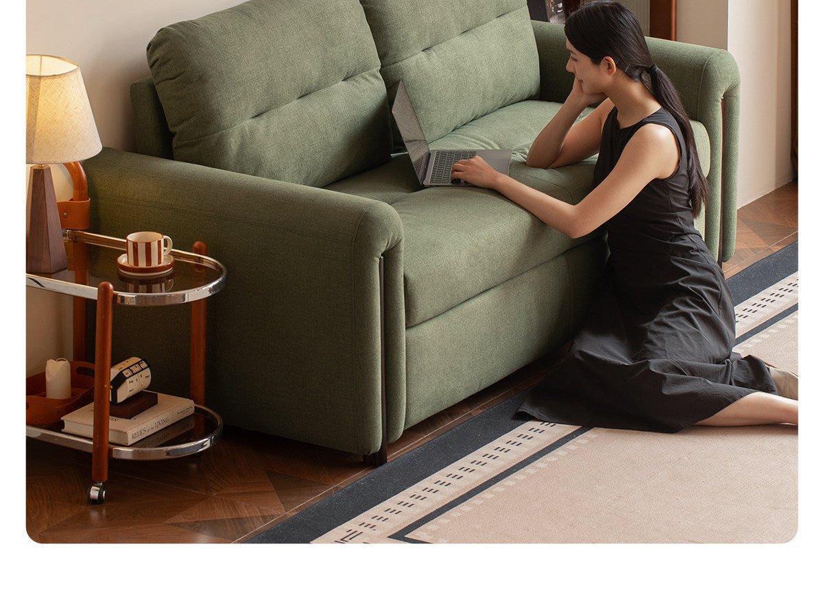 Loveseat Sleeper Sofa with Tufted Channel Back Cushions