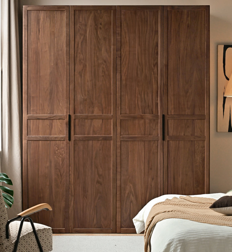 Black Walnut Solid Wood Wardrobe Modern Simple.