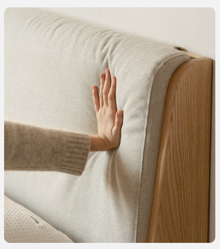 Rubberwood, Oak solid wood Soft Bed