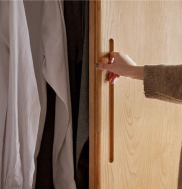 Oak, Ash Solid Wood Wardrobe Sliding Door.
