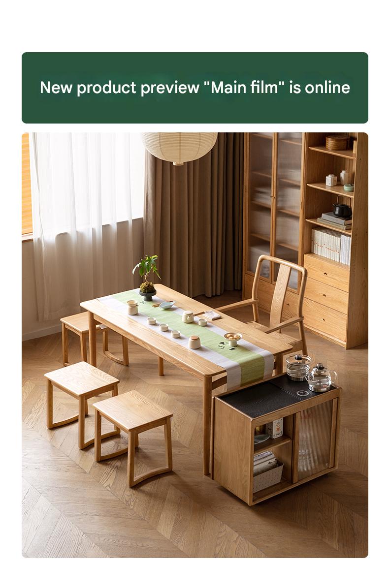 Ash Solid Wood Modern Dual-Purpose Tea Table.