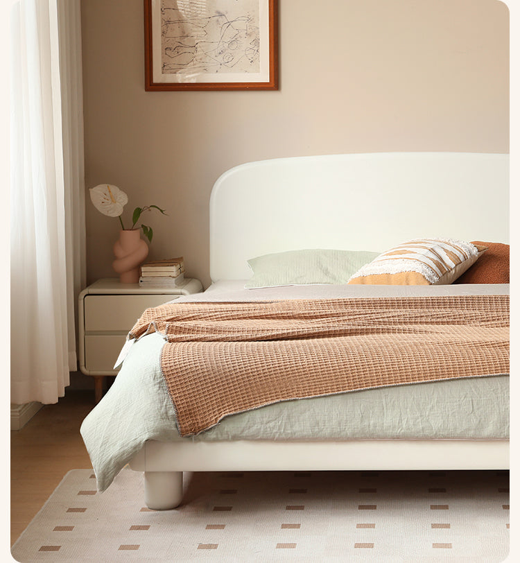 Poplar Solid Wood French Cream Style Bed