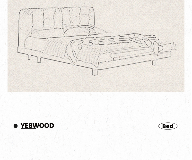 Poplar, Oak solid wood vintage soft retro bed