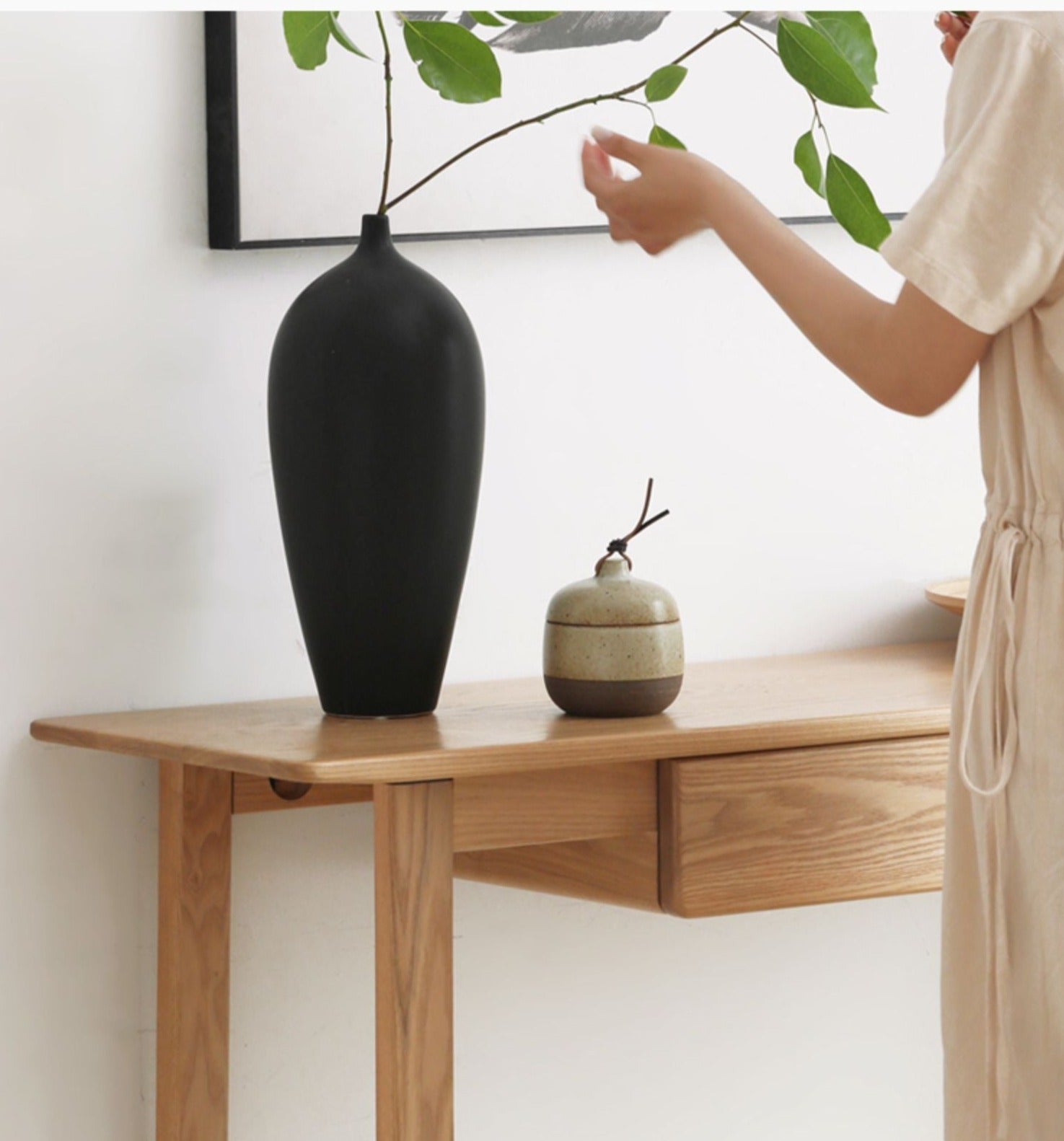 Ash solid wood porch table modern"