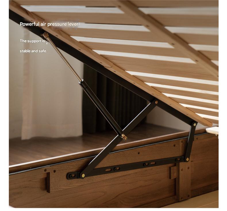 Oak Solid Wood Luminous Storage Box Bed