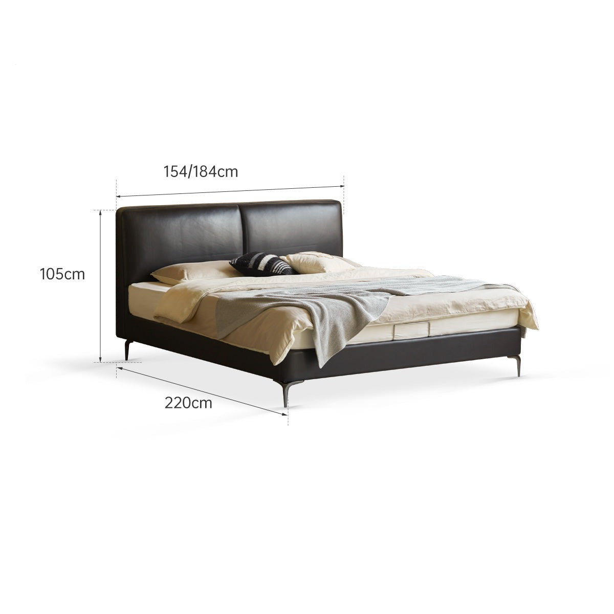 First Layer Of Yellow Cowhide Black Bed