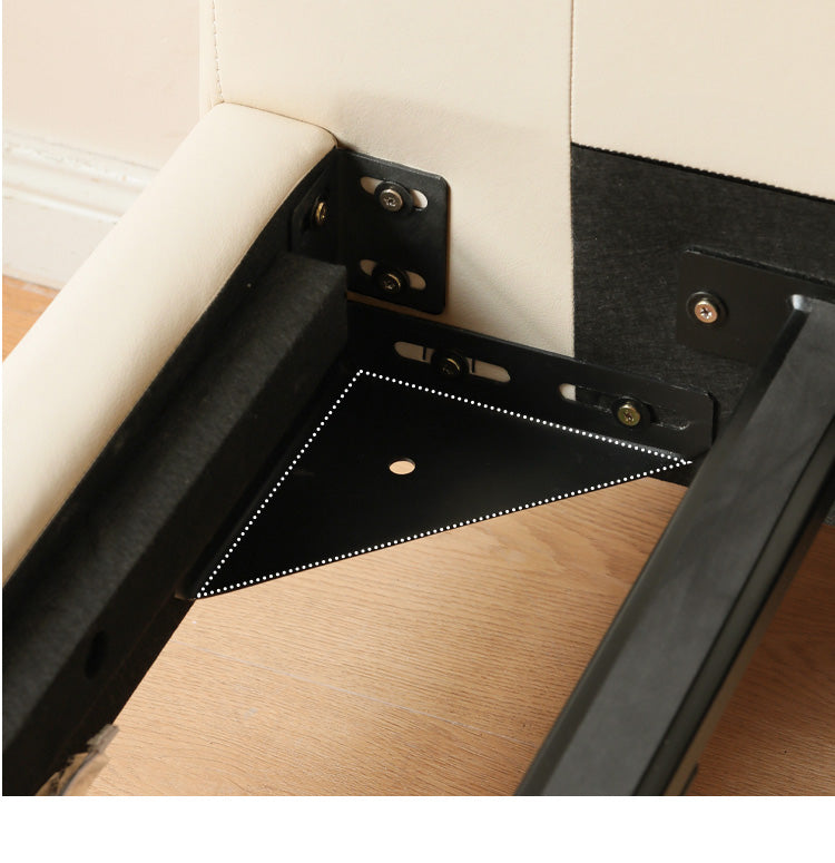 Genuine Leather Cream Suspended Bed