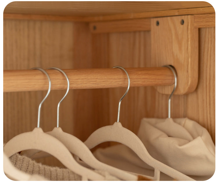 Poplar Solid Wood Modern Nordic Wardrobe