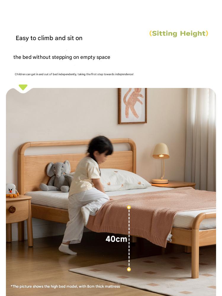 Beech solid wood kids bed