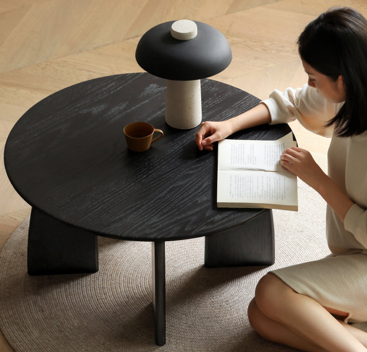 Oak Solid Wood Coffee Table Smoky