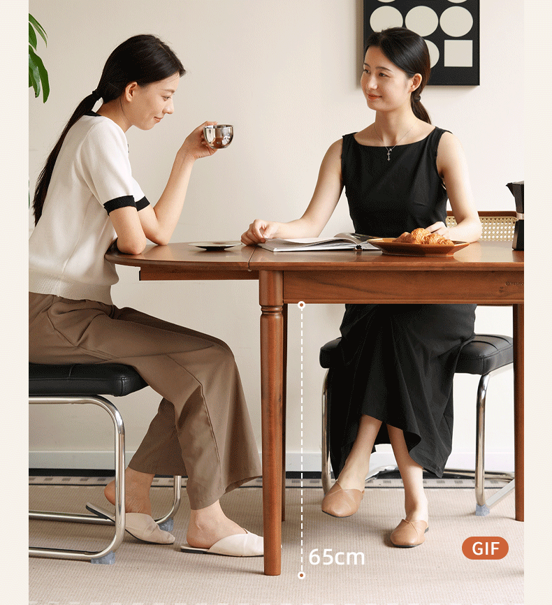 Tulipwood Solid Tulipwood Retro Dining Table