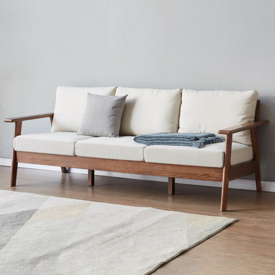 Oak Solid Wood Sofa Fabric Cushion.