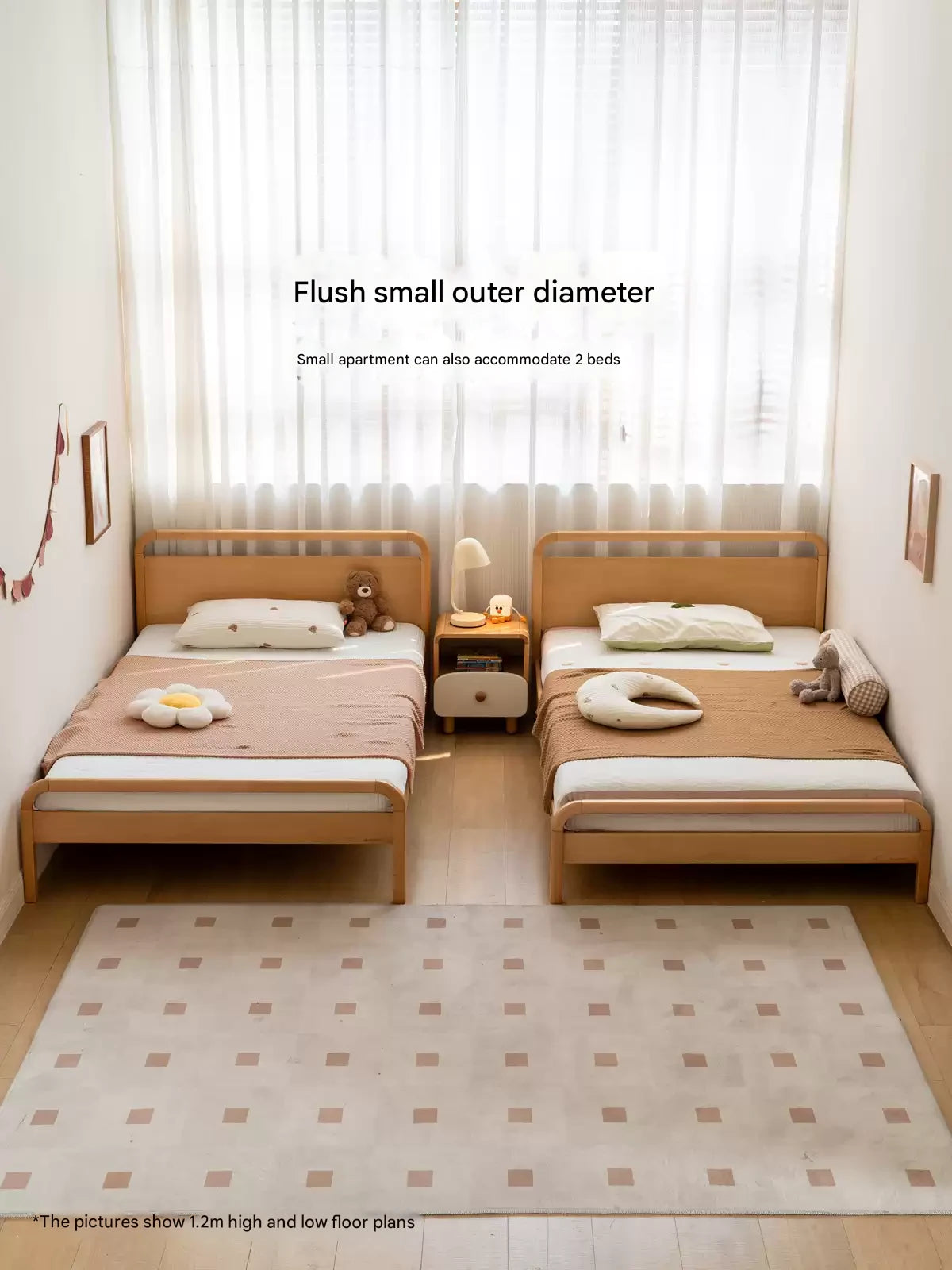 Beech solid wood kids bed