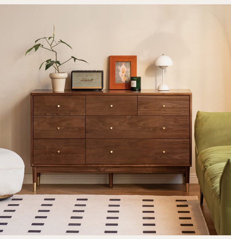 Black Walnut, Oak Solid Wood Drawer, Modern Porch Cabinet