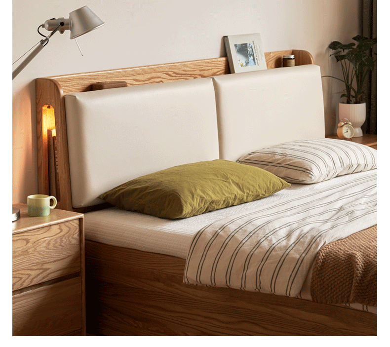 Oak Solid Wood Box Bed Storage Technology Cloth