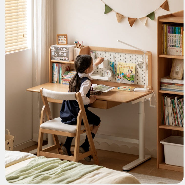 Beech Solid Wood Hand-Cranked Lifting Table Board Shelf DIY