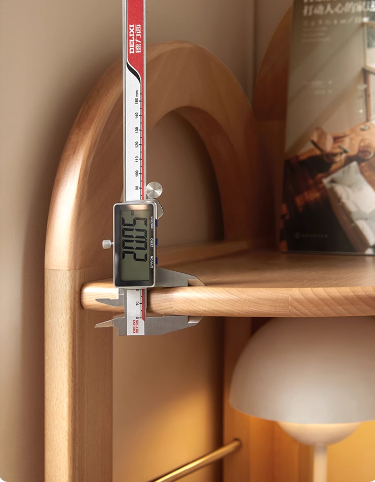 European Beech Solid Wood Corner Bookshelf.