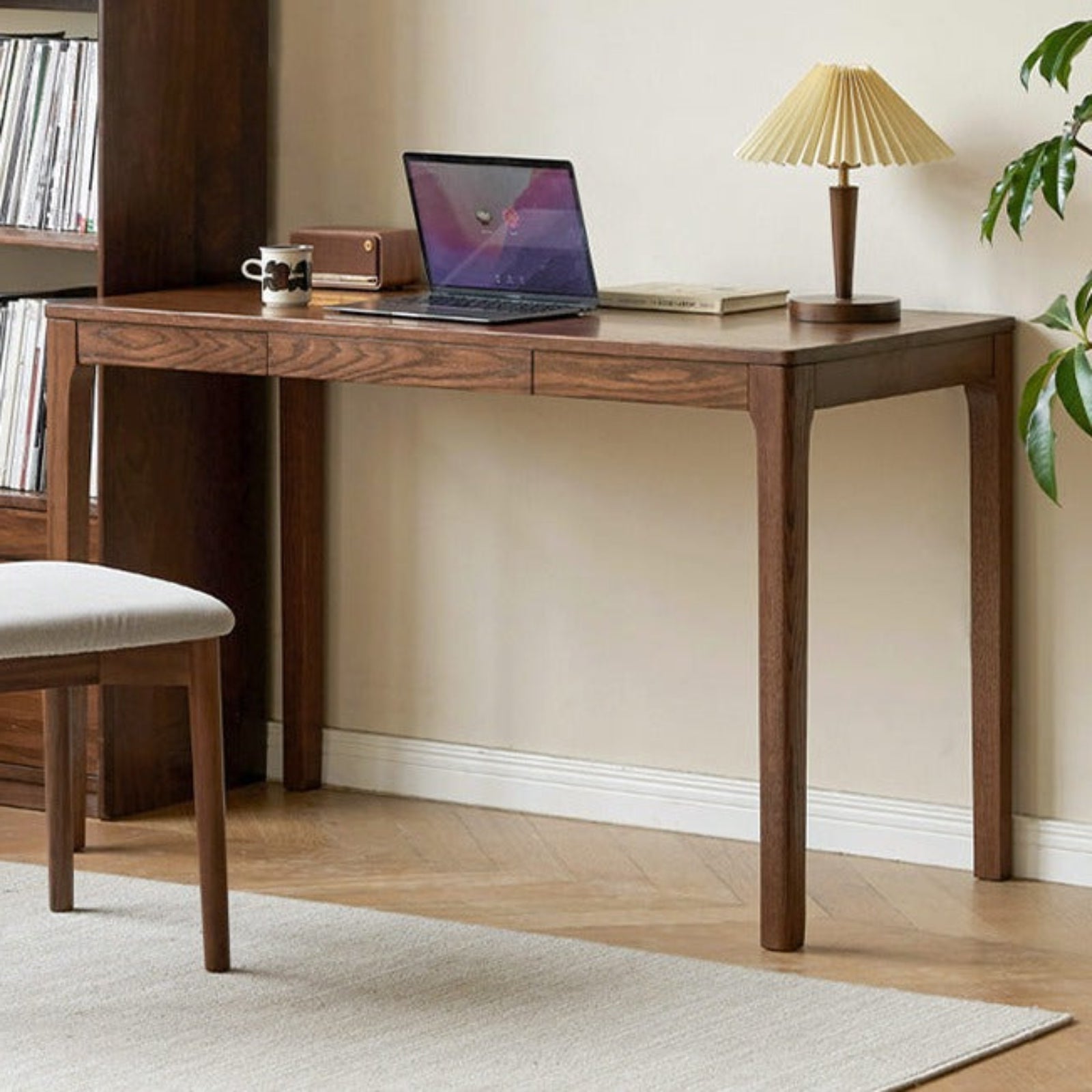 Oak, Beech Solid Wood Walnut Color Office Desk