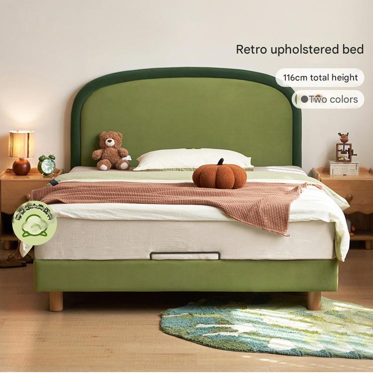 Fabric Children's Bed High Head Soft Bed