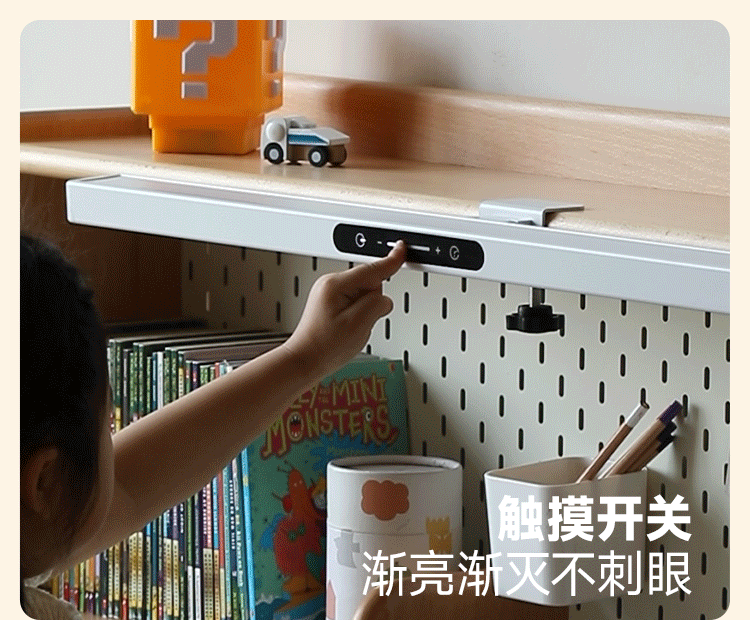 Beech Solid Wood Kids Learning Desk with Eye Protection Lamp