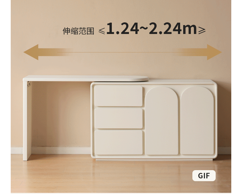 Solid Rubberwood French Cream Style Vanity Table.