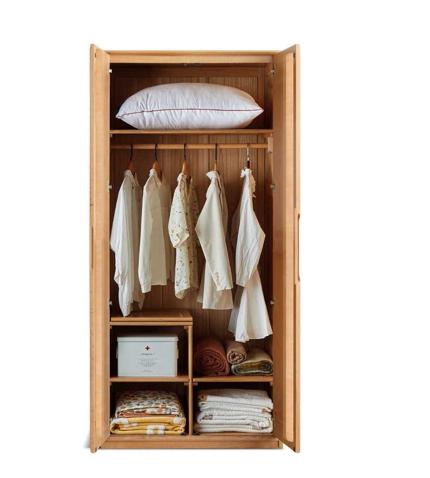 Oak, Ash Solid Wood Wardrobe.