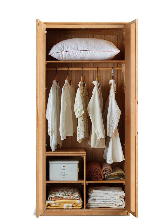Oak, Ash Solid Wood Scandinavian Wardrobe.