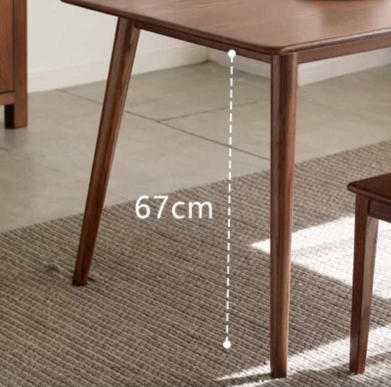 Oak solid wood Walnut color dining table"