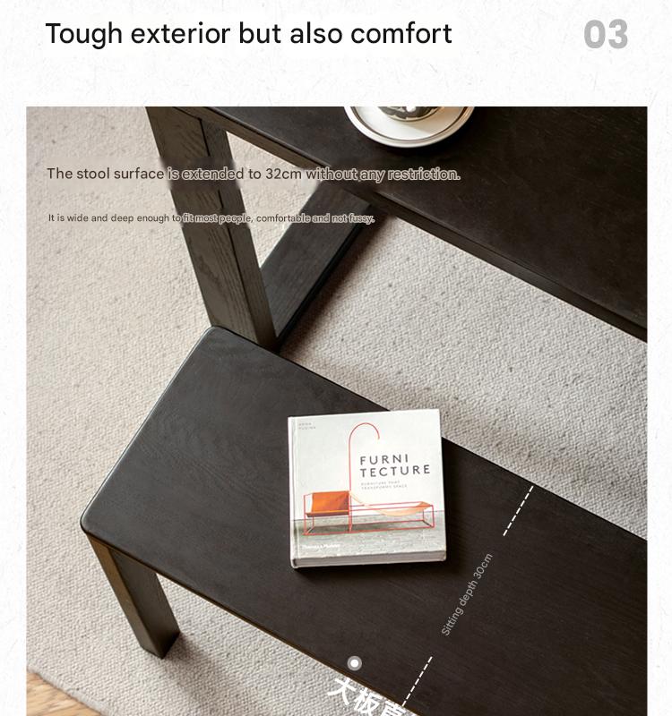 Oak Solid Wood American Modern Bench