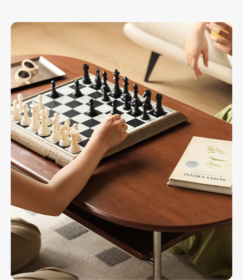 Poplar Solid Wood French Retro Small Storage Coffee Table