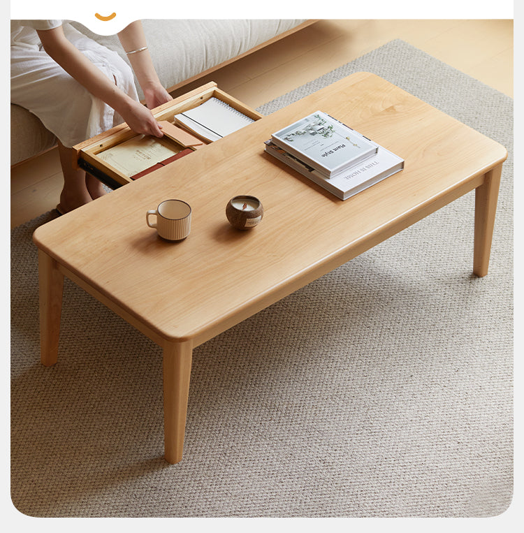 Beech Solid Wood Coffee Table Modern