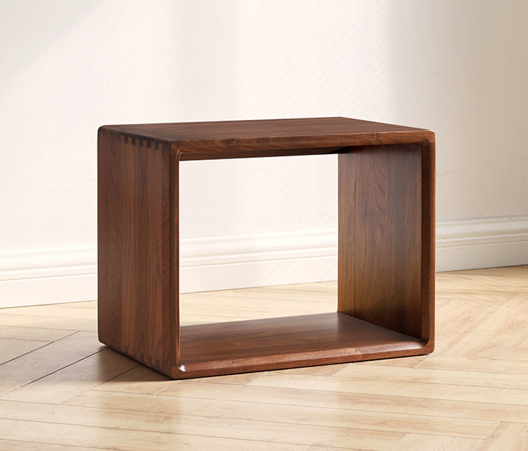 Black Walnut, Oak Solid Wood Small Combination Bookcase.