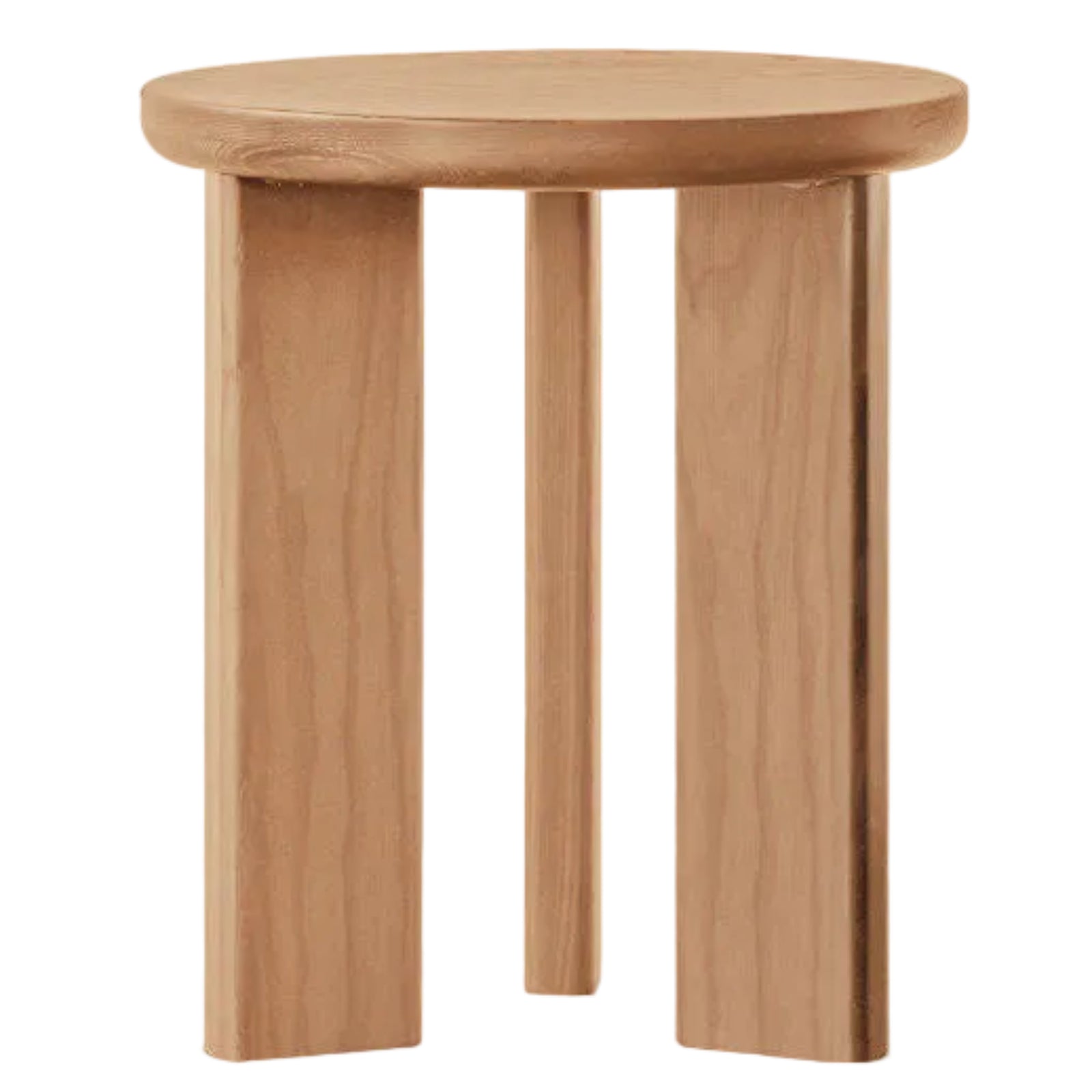 Ash Solid Wood Wabi-Sabi Style Round Side Table