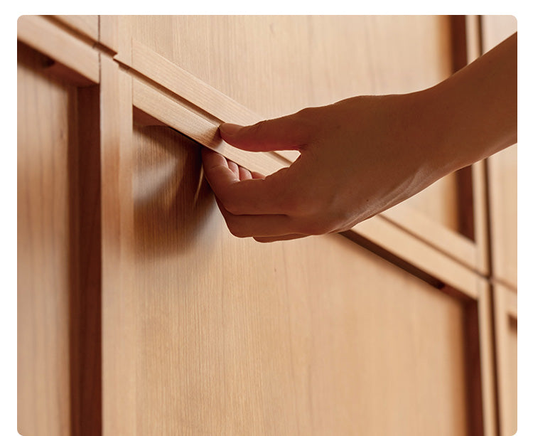 Cherry Wood Wardrobe Retro Style Skeleton Line.
