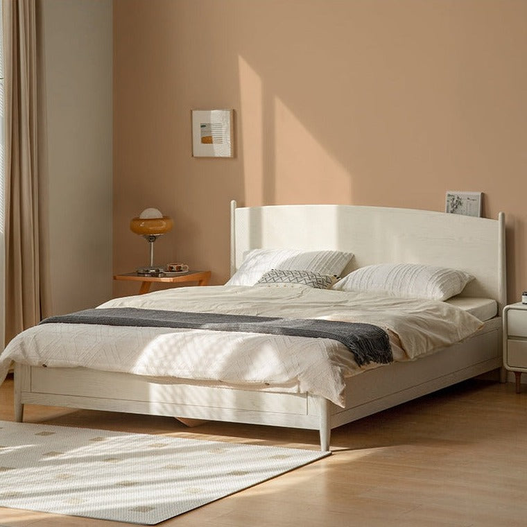 Rubber Wood, Oak Solid Wood French Style Box Bed