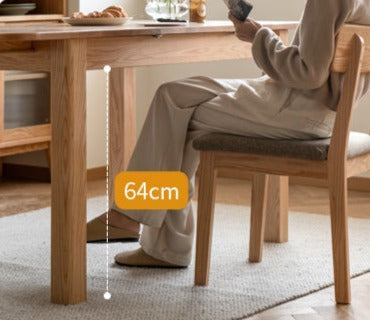 Oak Solid Wood Telescopic Folding Dining Table