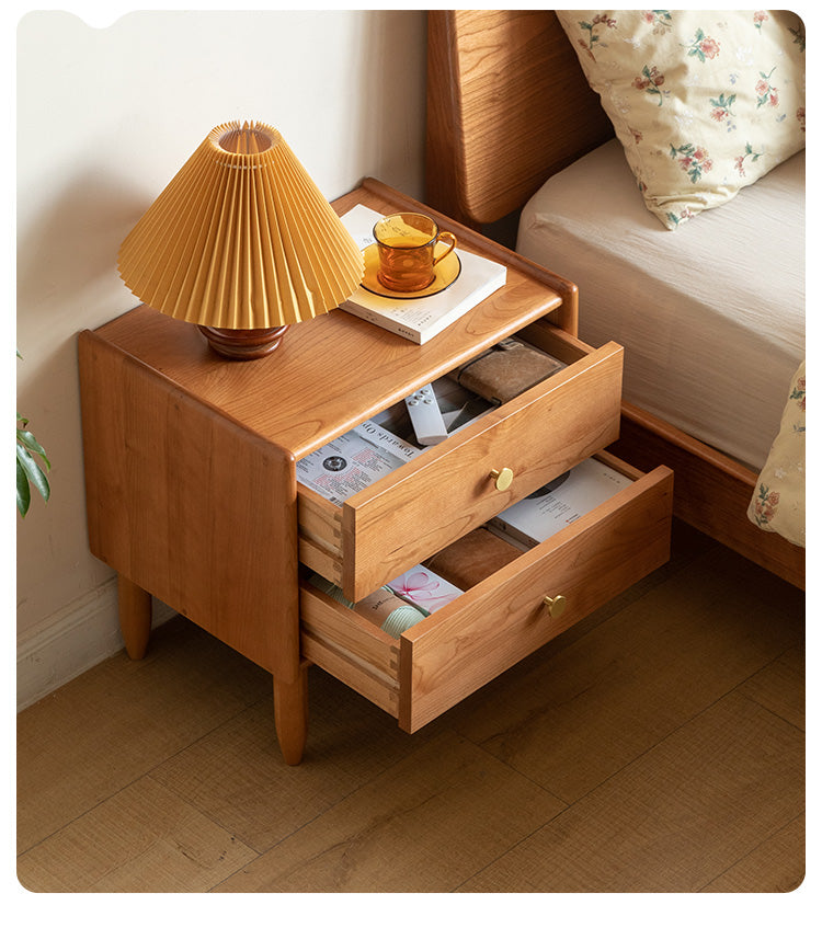 Ash, Cherry Solid Wood Nightstand.