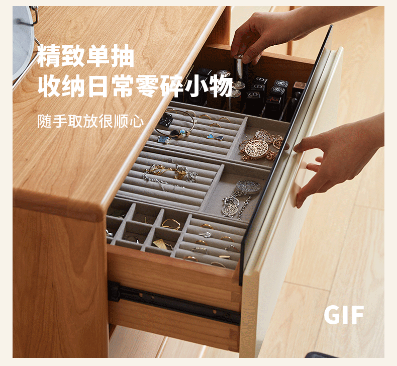 Cherry, Tulipwood Solid Wood Modern Style Vanity Table.