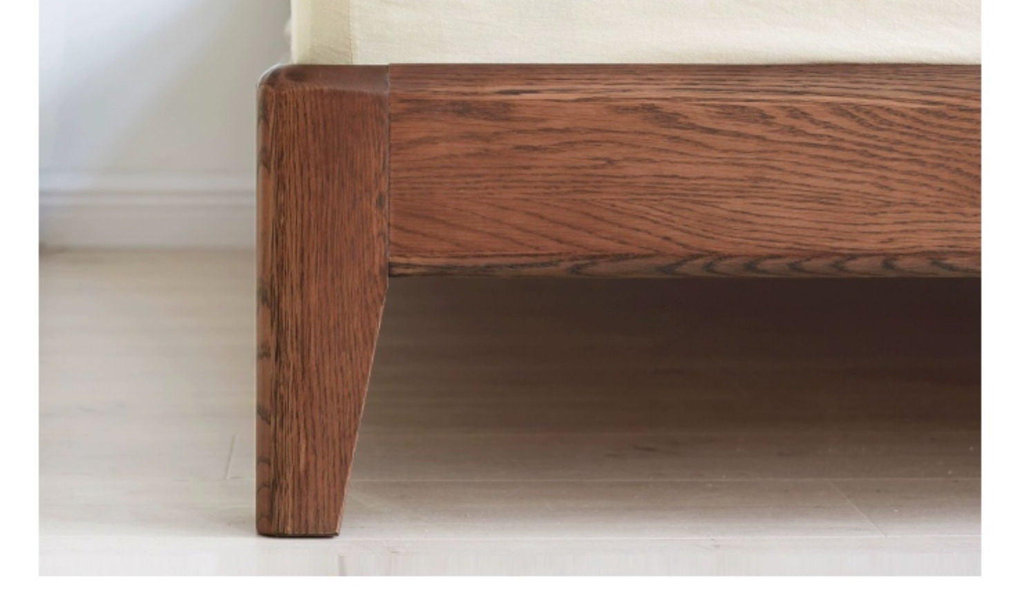 Modern oak solid wood Walnut color bed LED night lights"