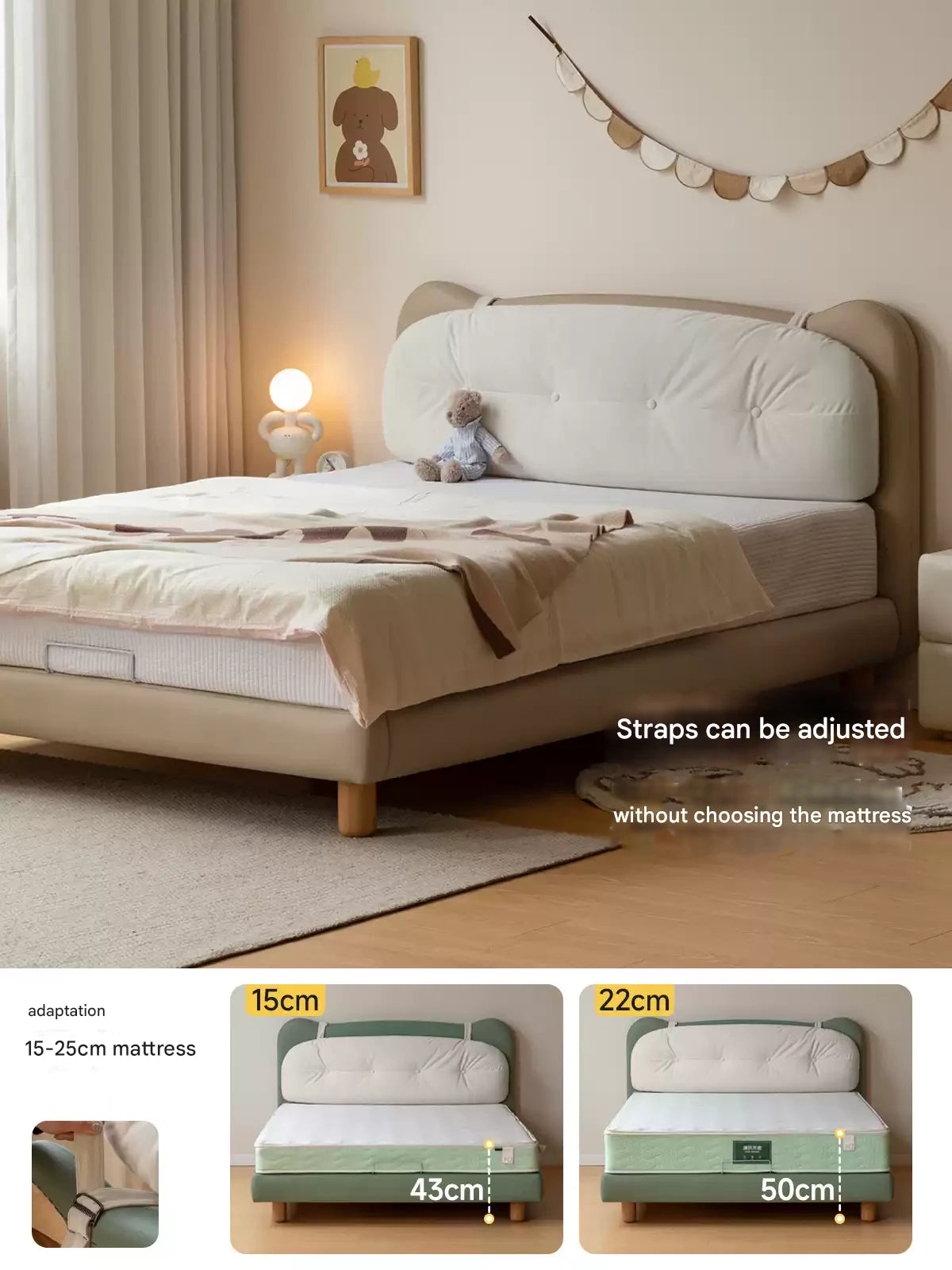 Organic Leather Children's Modern Simple Single Bed