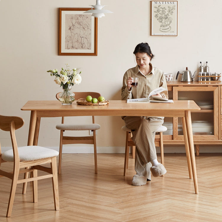 Oak Solid Wood Rectangular Nordic Dining table