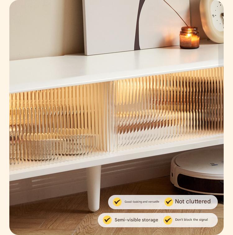 Rubber Solid wood Light Luxury Modern TV Cabinet.