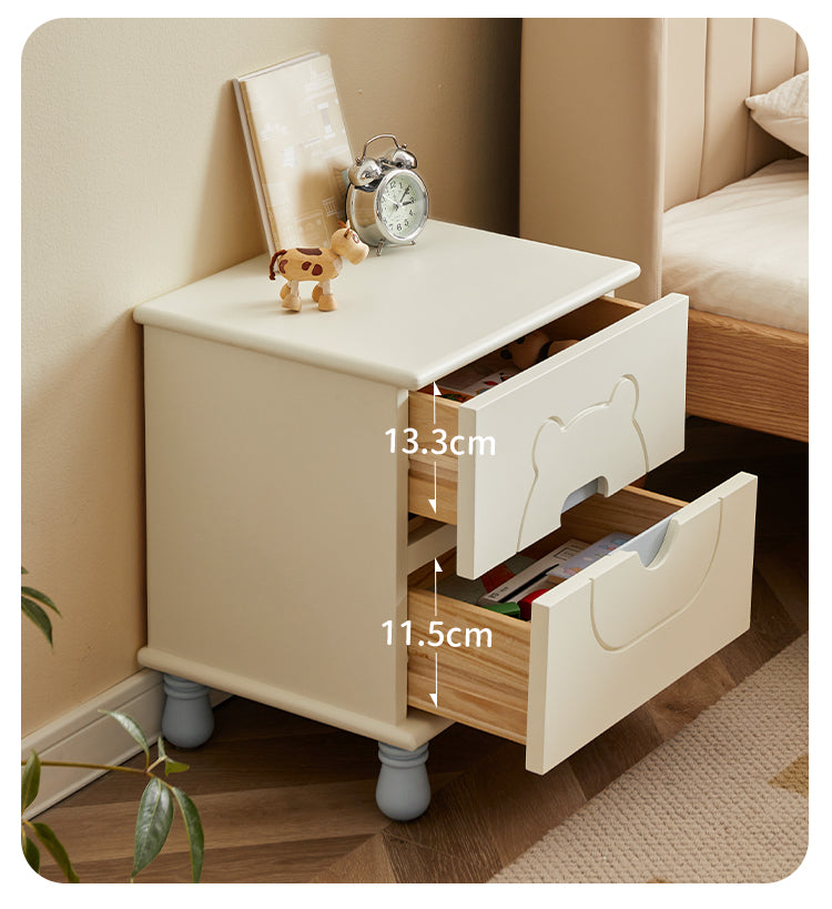 Rubber Solid Wood Children's Nightstand