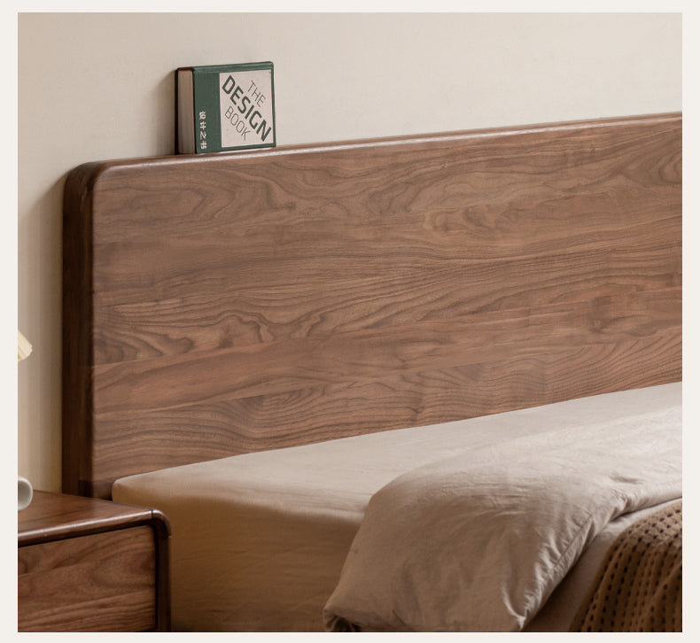 Black Walnut, Oak Solid Wood Floating Bed